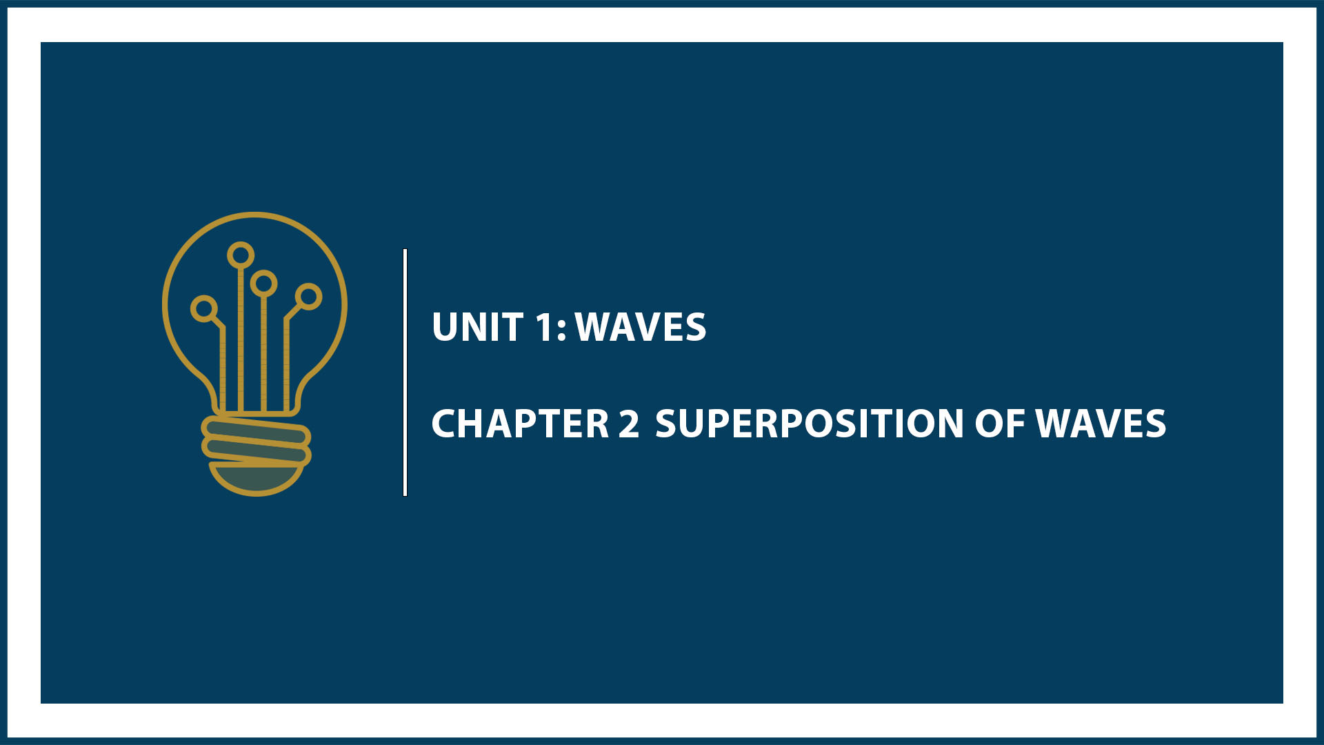 Unit One: (Suspended Part) Chapter 2: Superposition of Waves